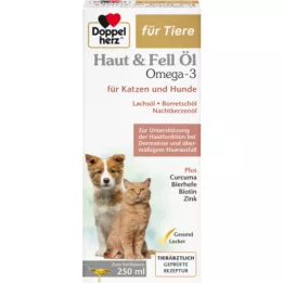 DOPPELHERZ dla skóry zwierząt&amp;Olej futrzany dla psów/kotów, 250 ml