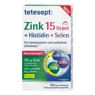 TETESEPT Zinc 15 depot+histydyna+selen tabletki powlekane, 30 szt