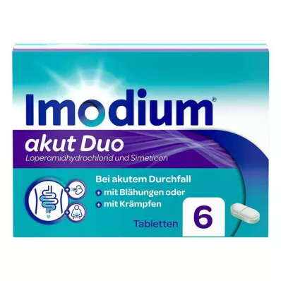 Imodium ostry duet - na ostrą biegunkę z wzdęciami, 6 szt Imodium ostry duet - na ostrą biegunkę z wzdęciami, 6 szt