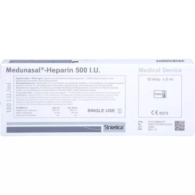MEDUNASAL-Ampułki z heparyną 500 j.m., 10 x 5 ml