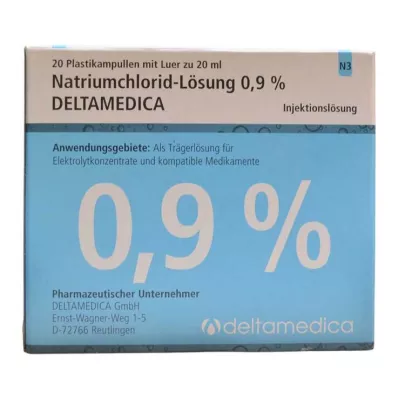 Roztwór chlorku sodu 0,9% Deltamedica Luer Pl., 20X20 ml