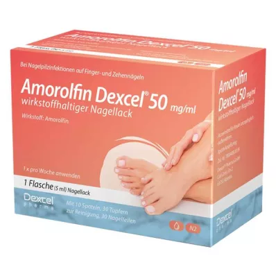 AMOROLFIN Dexcel 50 mg/ml lakier do paznokci zawierający substancję czynną, 5 ml