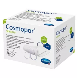 COSMOPOR silikonowy opatrunek na ranę 5x7,2 cm, 25 szt