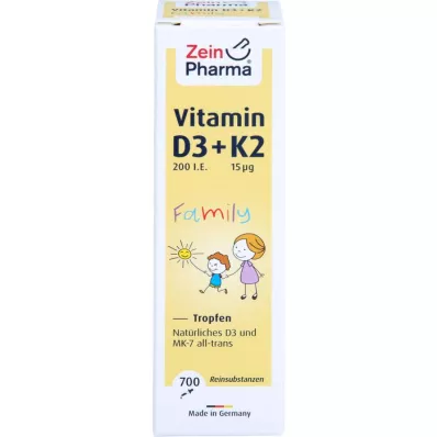 VITAMIN D3+K2 MK-7 all trans Kroplówka rodzinna, 20 ml