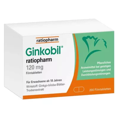 Ginkobil Ratiopharm 120mg z Ginkgo biloba, 200 szt Ginkobil Ratiopharm 120mg z Ginkgo biloba, 200 szt