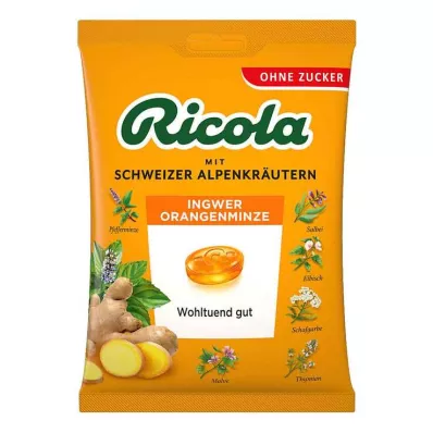Ricola torebka bez cukru cukierki imbirowo-pomarańczowo-miętowe, 75 g