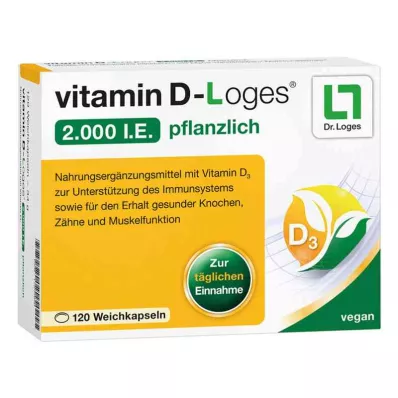 VITAMIN D-LOGES 2000 j.m. wegetariańskich kapsułek miękkich, 120 szt