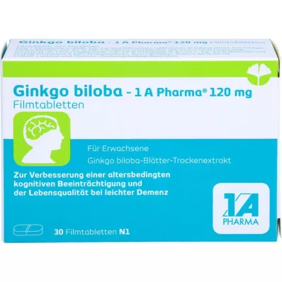 GINKGO BILOBA-1A Pharma 120 mg tabletki powlekane, 30 kapsułek
