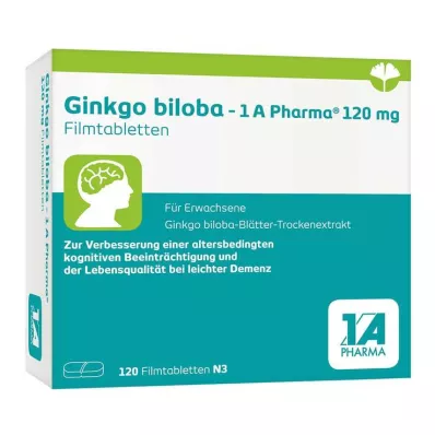 Ginkgo biloba - 1 A Pharma® 120 mg tabletki powlekane, 120 szt