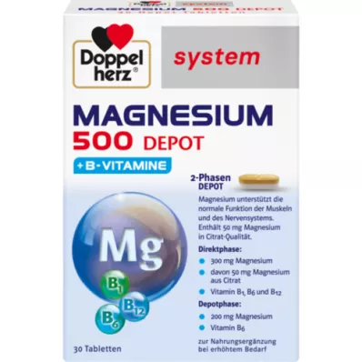 DOPPELHERZ Tabletki systemowe Magnesium 500 Depot, 30 szt