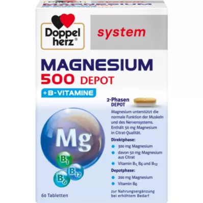 DOPPELHERZ Tabletki systemowe Magnesium 500 Depot, 60 szt