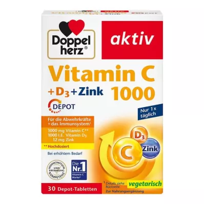 Doppelherz Witamina C 1000 + D3 + Zinc Depot tabletki, 30 szt Doppelherz Witamina C 1000 + D3 + Zinc Depot tabletki, 30 szt