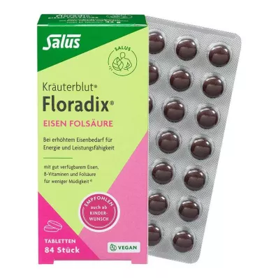 Floradix żelazo-kwas foliowy tabletki, 84 szt