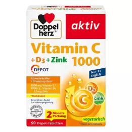 DOPPELHERZ Witamina C 1000+D3+Cynk Depot Tabletki, 60 kapsułek