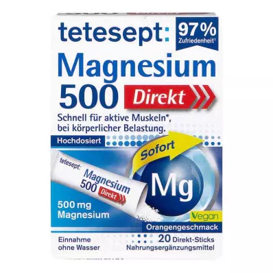 Tetesept Magnesium 500 Direct Sticks (20 sztuk)