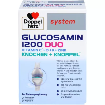 DOPPELHERZ Glucosamine 1200 Duo system Combination pack, 60 szt