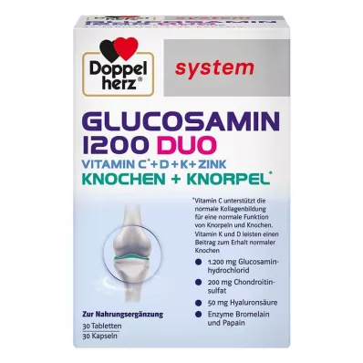 Opakowanie kombinowane systemu Doppelherz Glucosamine 1200 Duo, 60 sztuk Opakowanie kombinowane systemu Doppelherz Glucosamine 1200 Duo, 60 sztuk