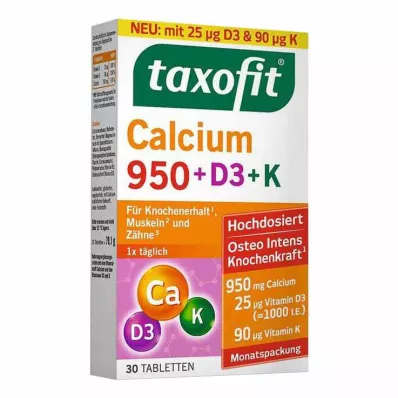 Taxofit Wapń 950 + D3 + K tabletki, 30 szt