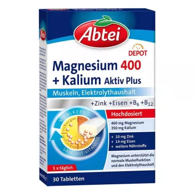 Abbey Magnez 400 + Tabletki Potasu, 30 szt Abbey Magnez 400 + Tabletki Potasu, 30 szt