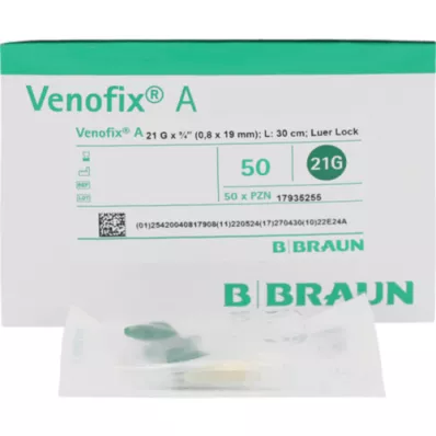 VENOFIX Opaska do nakłucia żyły 21 G 0,8x19mm 30cm zielona, 1 szt