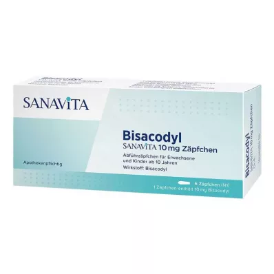 Bisacodyl Sanavita 10 mg czopki, 6 szt
