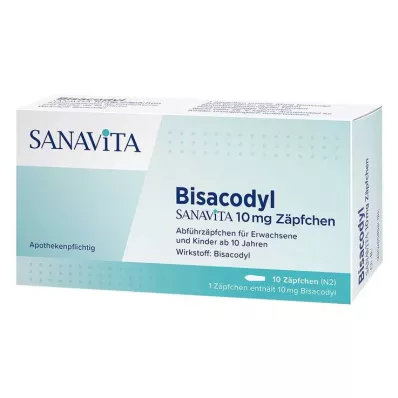 Bisacodyl Sanavita 10 mg czopki, 10 szt Bisacodyl Sanavita 10 mg czopki, 10 szt