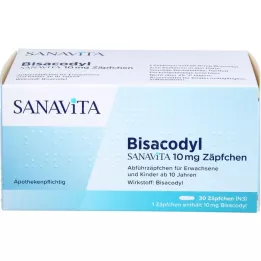 BISACODYL SANAVITA Czopek 10 mg, 30 szt