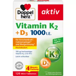 DOPPELHERZ Tabletki witaminy K2+D3 1000 j.m., 120 szt