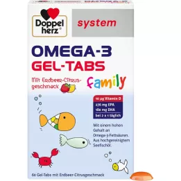 DOPPELHERZ Omega-3 Gel-Tabs family Erdb.Cit.system, 60 szt