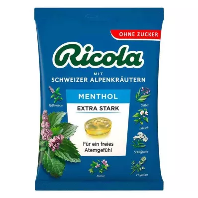 Ricola torebka cukierków mentolowych ekstra mocnych bez cukru, 75 g Ricola torebka cukierków mentolowych ekstra mocnych bez cukru, 75 g