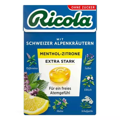 Ricola bez cukru pudełko mentolowo-cytrynowe ekstra mocne cukierki (50 g) Ricola bez cukru pudełko mentolowo-cytrynowe ekstra mocne cukierki (50 g)