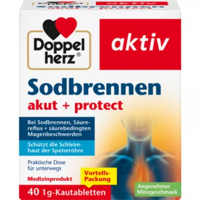DOPPELHERZ Heartburn acute+protect tabletki do żucia, 40 szt