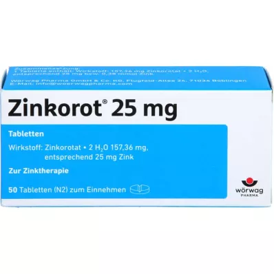 ZINKOROT Tabletki 25 mg, 50 szt