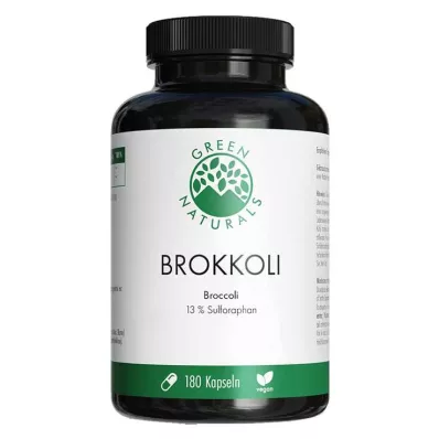Green Naturals Brokuły + 13% Sulforafan wegańskie kapsułki, 180 szt Green Naturals Brokuły + 13% Sulforafan wegańskie kapsułki, 180 szt
