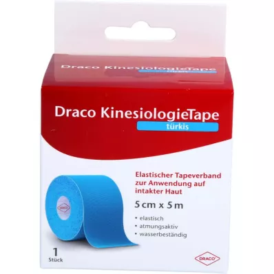 DRACO KINESIOLOGIETAPE 5 cmx5 m turkusowy, 1 szt