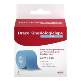 DRACO KINESIOLOGIETAPE 5 cmx5 m turkusowy, 1 szt
