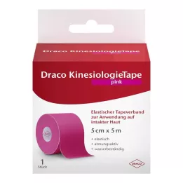 DRACO KINESIOLOGIETAPE 5 cmx5 m różowy, 1 szt