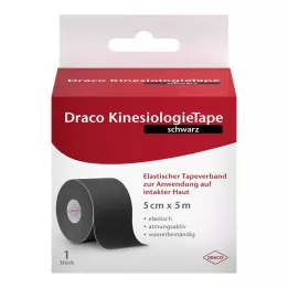 DRACO KINESIOLOGIETAPE 5 cmx5 m czarny, 1 szt