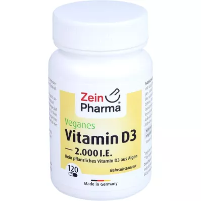 VITAMIN D3 2000 I.E. wegańskie kapsułki, 120 szt