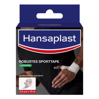 Wytrzymała taśma sportowa Hansaplast 2,5 cm x 10 m biała, 1 szt Wytrzymała taśma sportowa Hansaplast 2,5 cm x 10 m biała, 1 szt