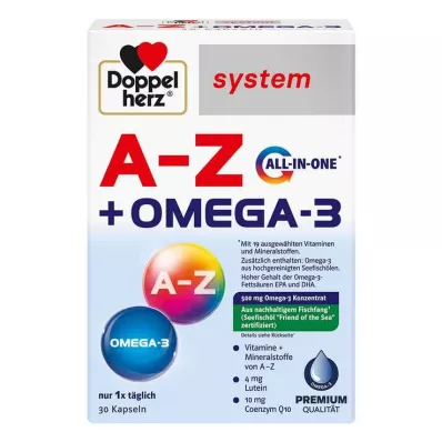 Doppelherz A-Z + Omega-3 kapsułki systemu all-in-one, 30 sztuk Doppelherz A-Z + Omega-3 kapsułki systemu all-in-one, 30 sztuk