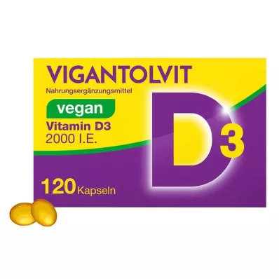 Vigantolvit 2000 IU witamina D3 wegańskie kapsułki miękkie, 120 sztuk Vigantolvit 2000 IU witamina D3 wegańskie kapsułki miękkie, 120 sztuk