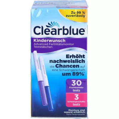 CLEARBLUE Paski testowe do monitorowania płodności 30+3, 33 szt