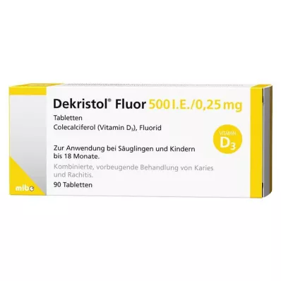 Dekristol Fluor 500 j.m./0,25 mg tabletki, 90 szt Dekristol Fluor 500 j.m./0,25 mg tabletki, 90 szt
