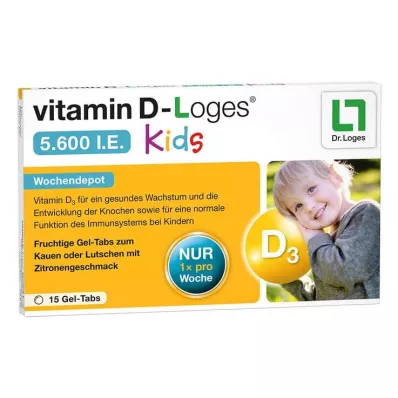 VITAMIN D-LOGES 5,600 I.E. Kids Tabletki do żucia, 15 szt