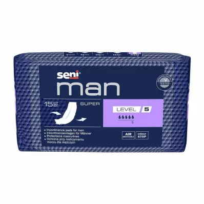 Podpaski na nietrzymanie moczu Seni® Man super poziom 5, 15 szt Podpaski na nietrzymanie moczu Seni® Man super poziom 5, 15 szt