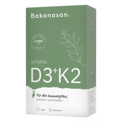 Bakanasan Witamina D3 + K2 kapsułki, 60 szt Bakanasan Witamina D3 + K2 kapsułki, 60 szt