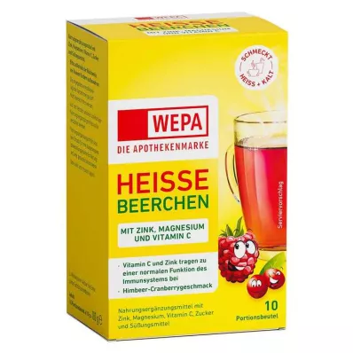 Gorące jagody Wepa + witamina C + cynk + proszek magnezu, 10X10 g Gorące jagody Wepa + witamina C + cynk + proszek magnezu, 10X10 g