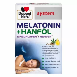 DOPPELHERZ Kapsułki systemowe melatonina + olej konopny, 30 szt