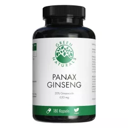 GREEN NATURALS Wegańskie kapsułki Panax Ginseng o wysokiej dawce, 180 szt